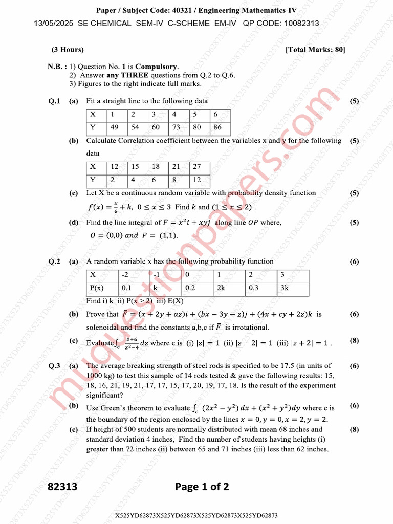 Be - Chemical Engineering - Semester 4 - 2025 - May - Engineering ...