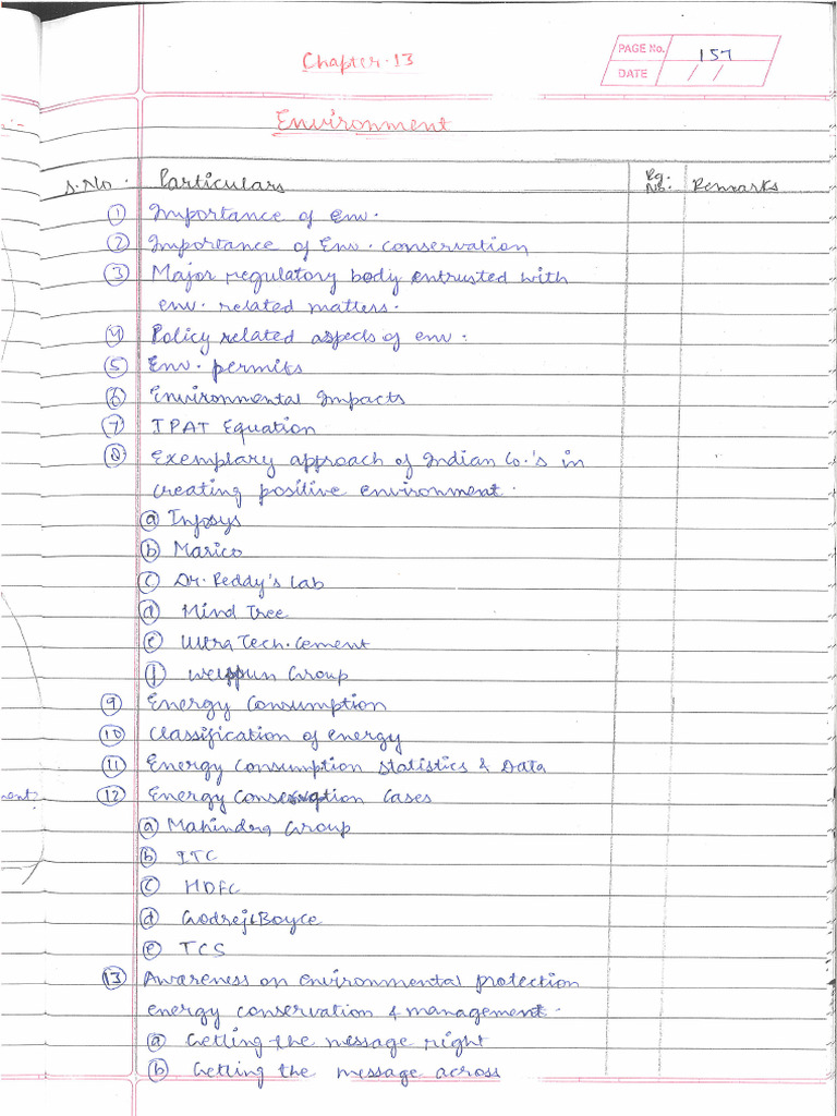 Chapter 13 Environment Quick Revision | PDF