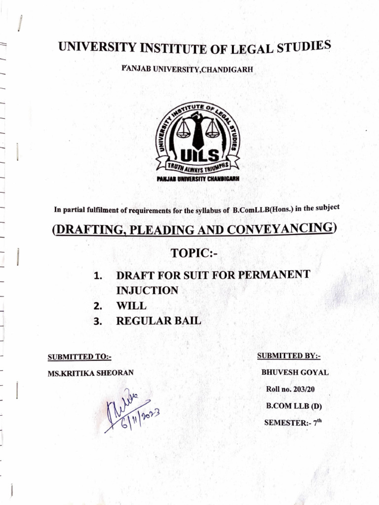 Permanent Injunction Regular Bail | PDF