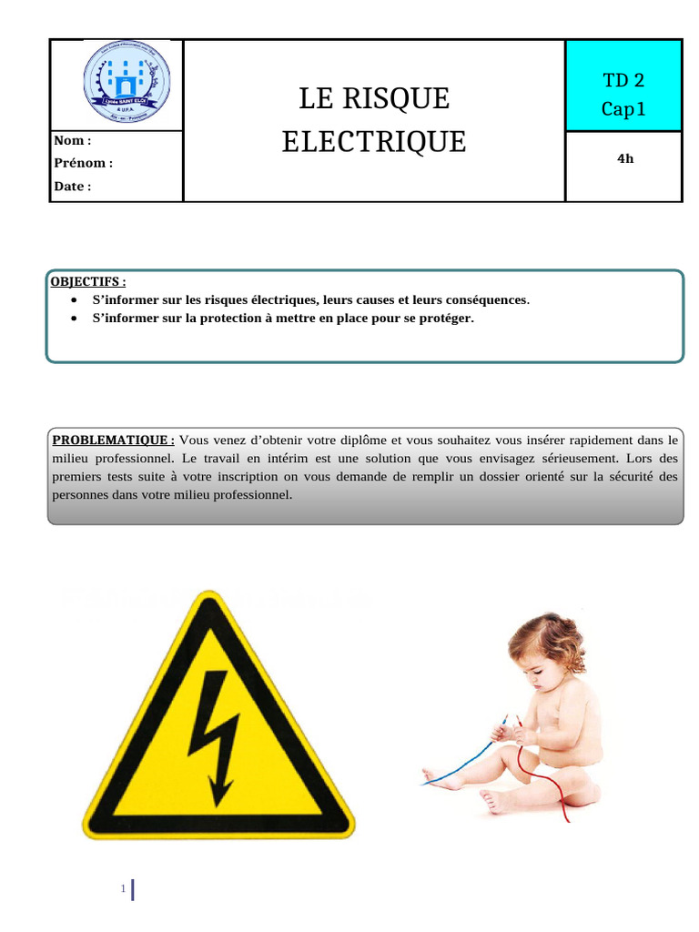 Risques Électriques et Sécurité au Travail | PDF | Électricité ...