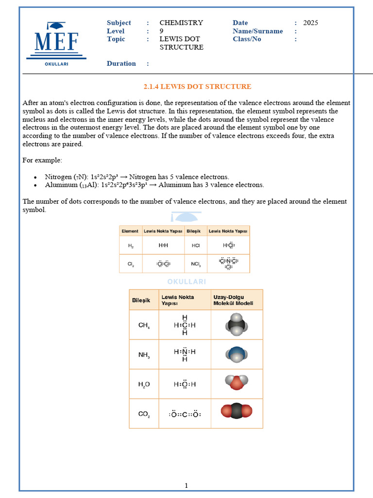 Lewis Dot Structure Explained | PDF