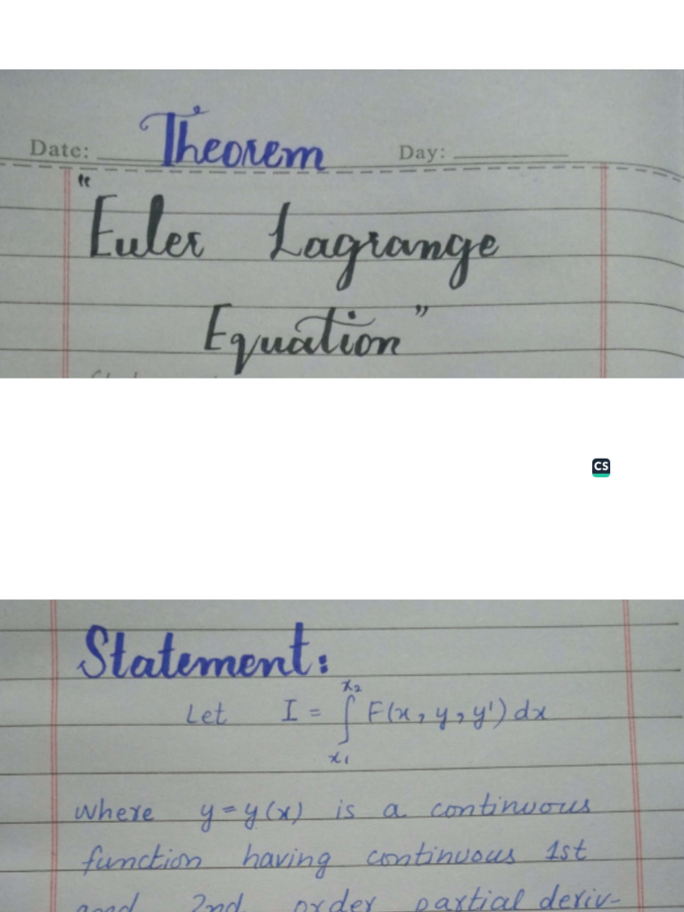 Euler Lagrange Equation Pdf