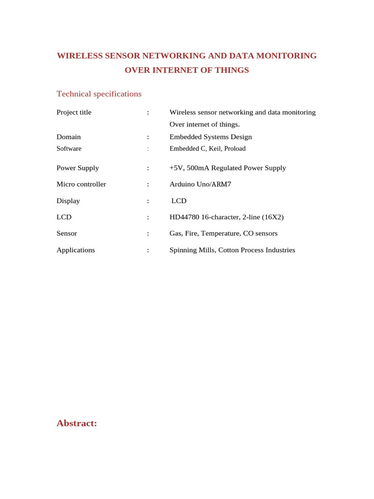 Wireless Sensor Networking and Data Monitoring Over Internet of Things ...