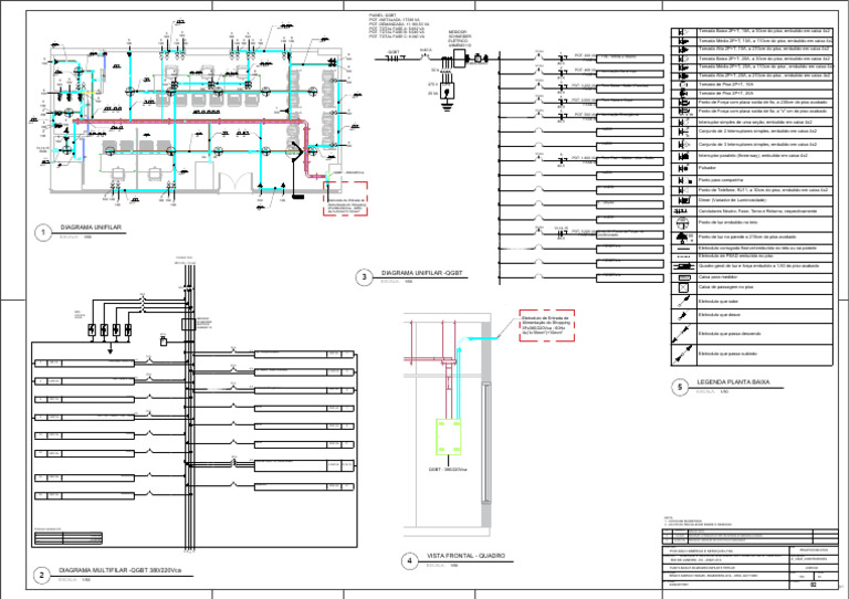 Projeto Elétrico QGBT e Diagrama Unifilar | PDF | Engenharia Elétrica