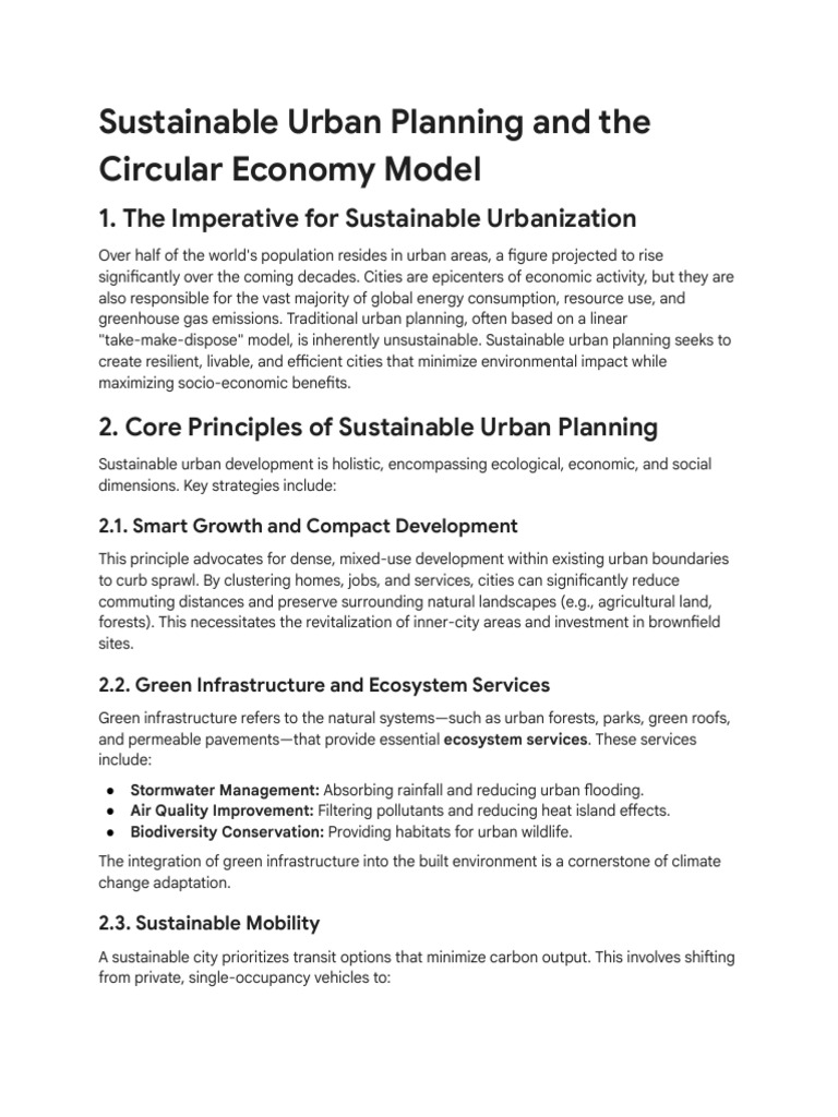 Sustainable Urban Planning and The Circular Economy Model | PDF ...