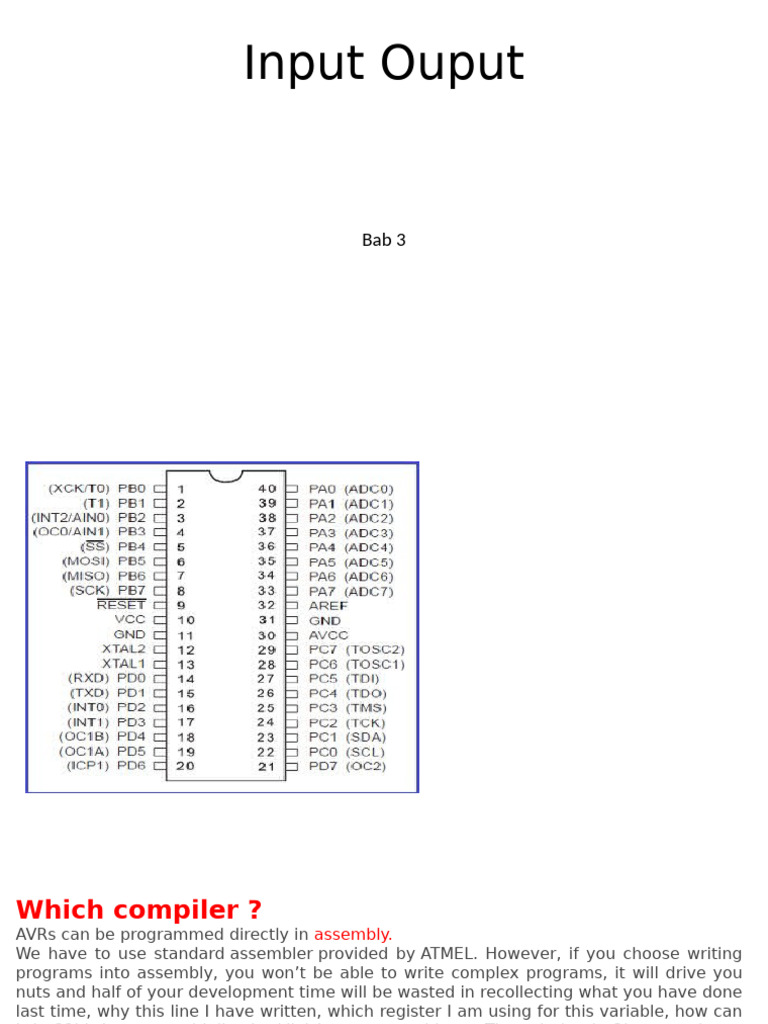 Bab 3 Input Ouput Atmega | PDF | Computer Hardware | Electronic Engineering