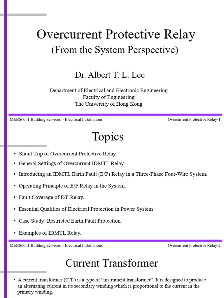 04 - Overcurrent Protective Relay - From The System Perspective - Sem 1 ...