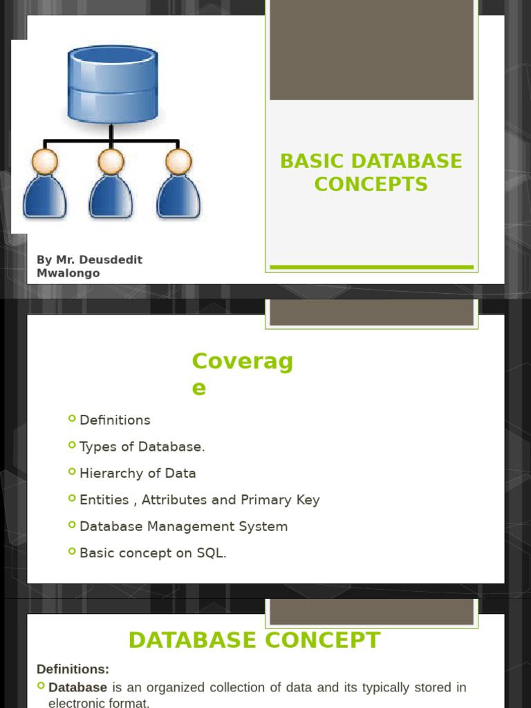 Essential Database Concepts Overview | PDF | Databases | Sql