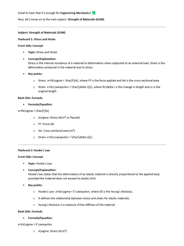 SOM | PDF | Bending | Stress (Mechanics)