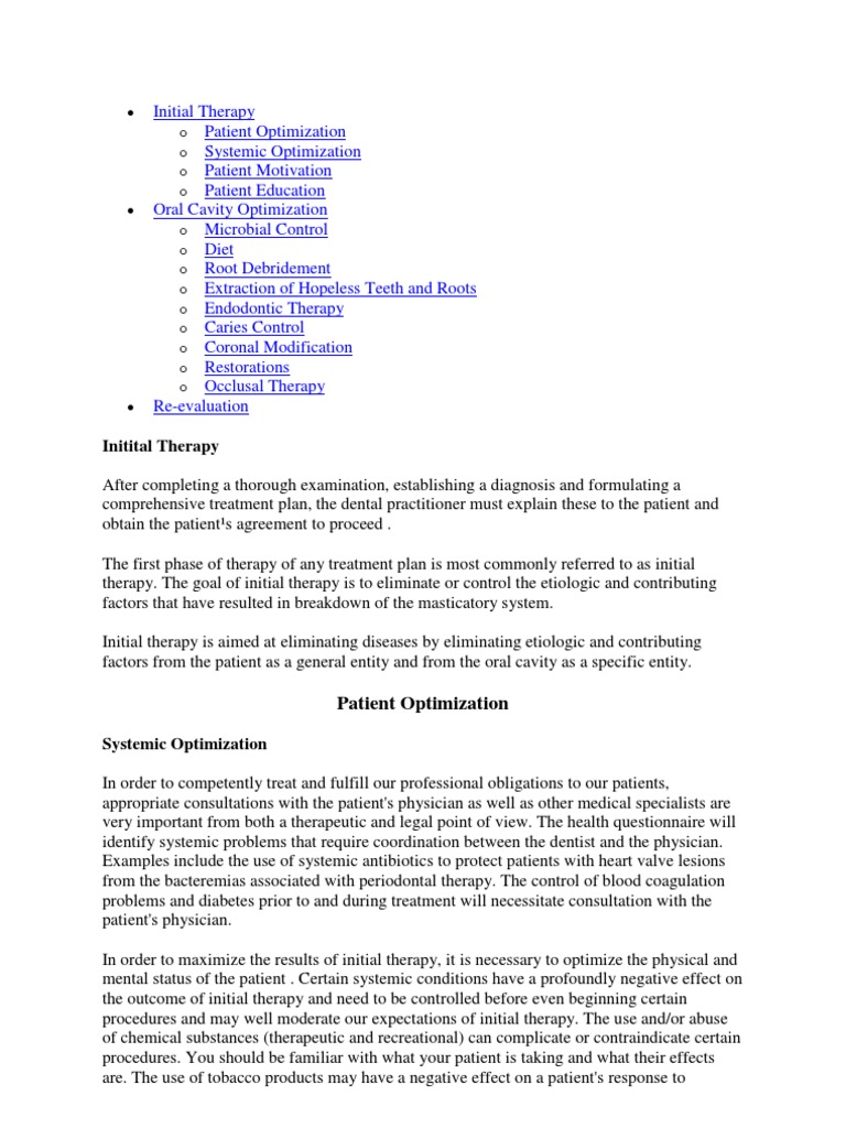 Phase I Therapy | PDF | Human Tooth | Oral Hygiene