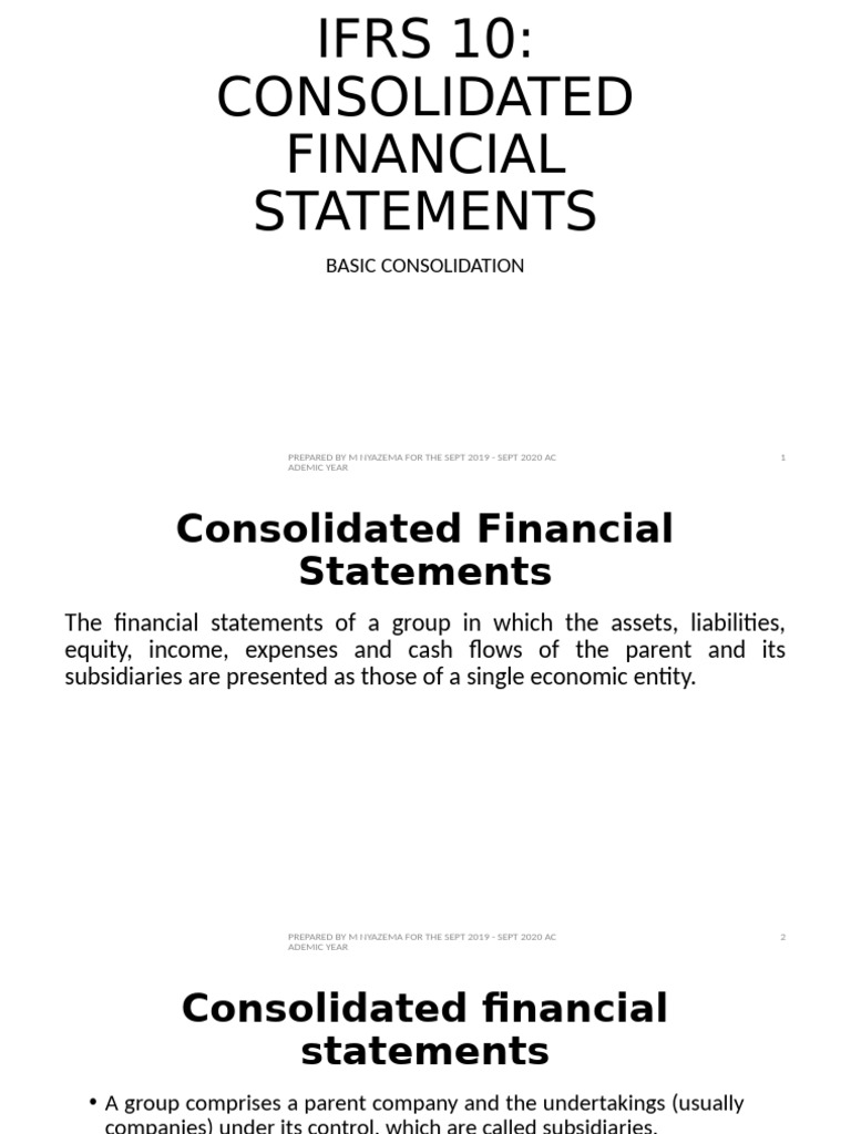 IFRS 10: Consolidated Financial Statements Guide | PDF | Fair Value ...