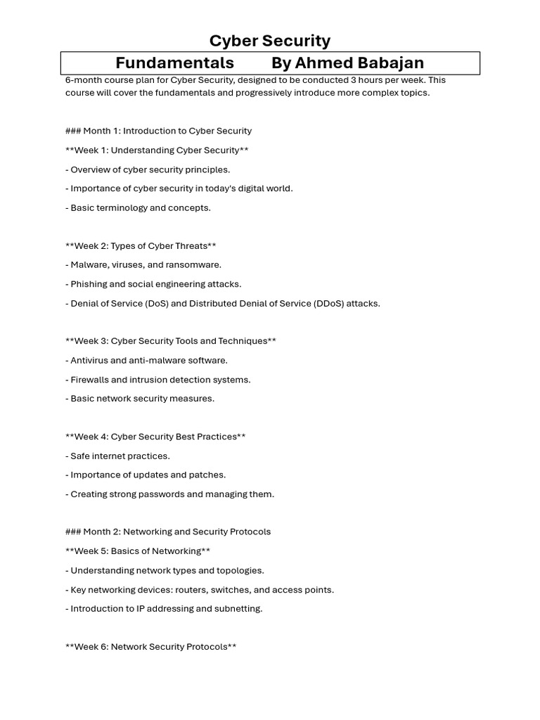 Cyber Security C1 | PDF | Computer Network | Security
