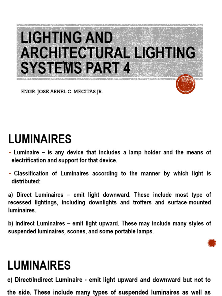 Types of Architectural Luminaires | PDF | Lighting | Light Emitting Diode