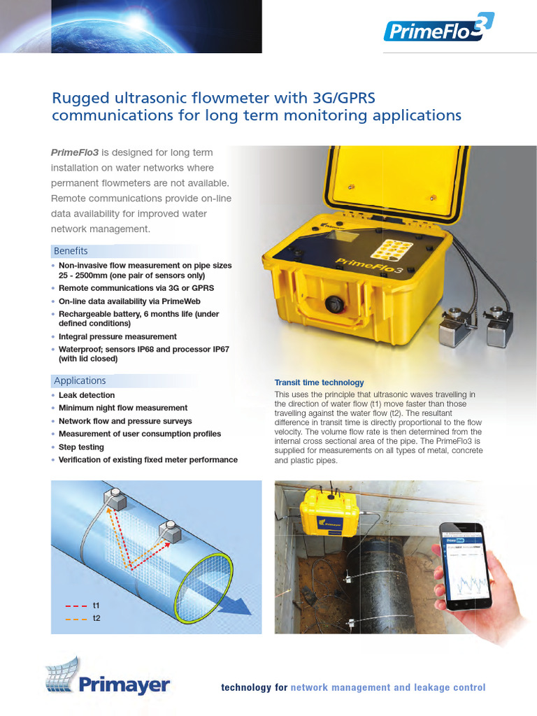 Ultrasonic Flowmeter for Water Networks | PDF | Flow Measurement ...