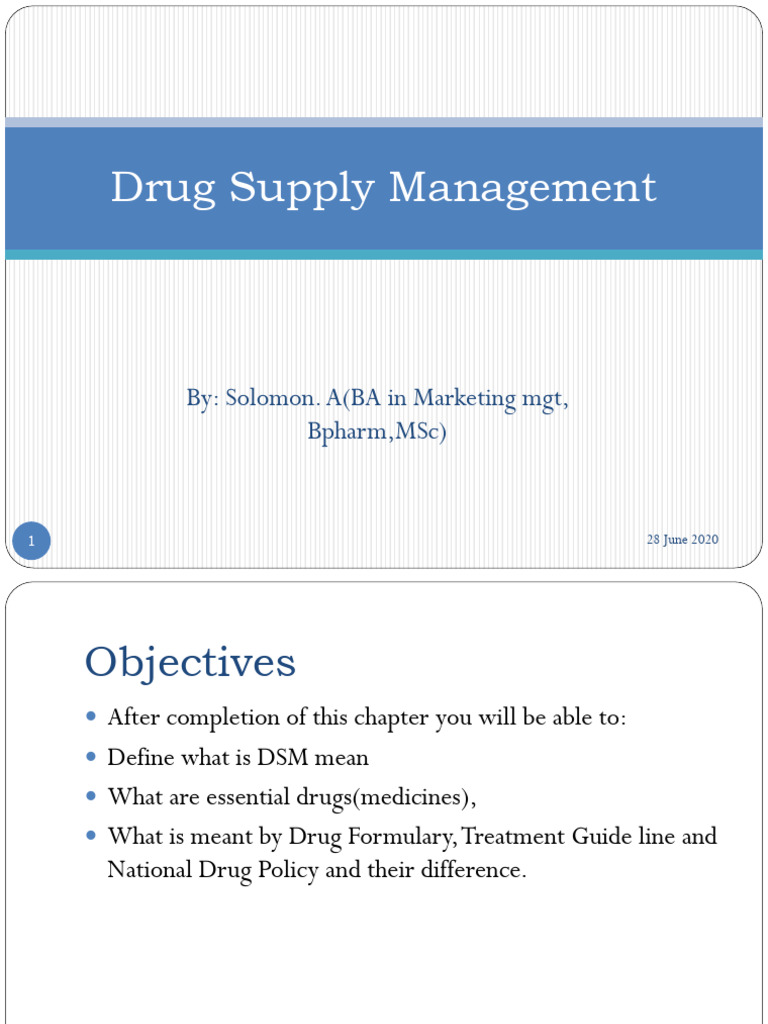 National Drug Policy and Supply Management | PDF | Policy | Evaluation