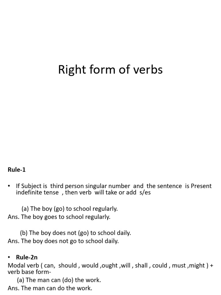 Verb Usage Rules in English Grammar | PDF | Verb | Grammatical Number