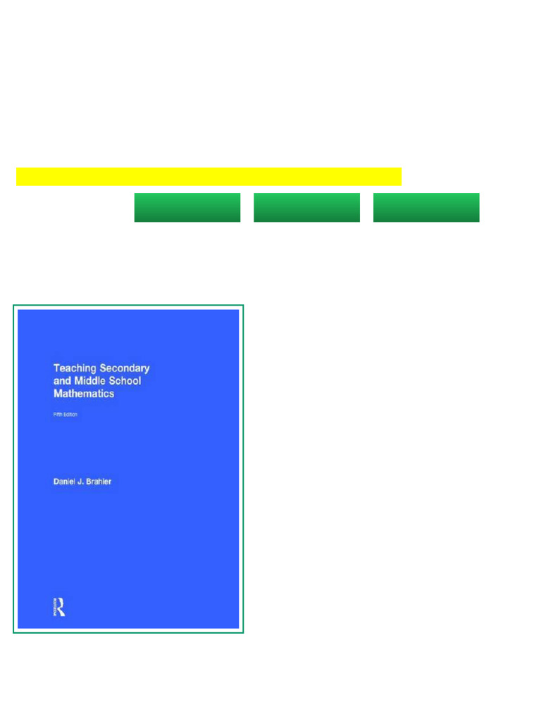 (Ebook) Teaching Secondary and Middle School Mathematics by Daniel J ...