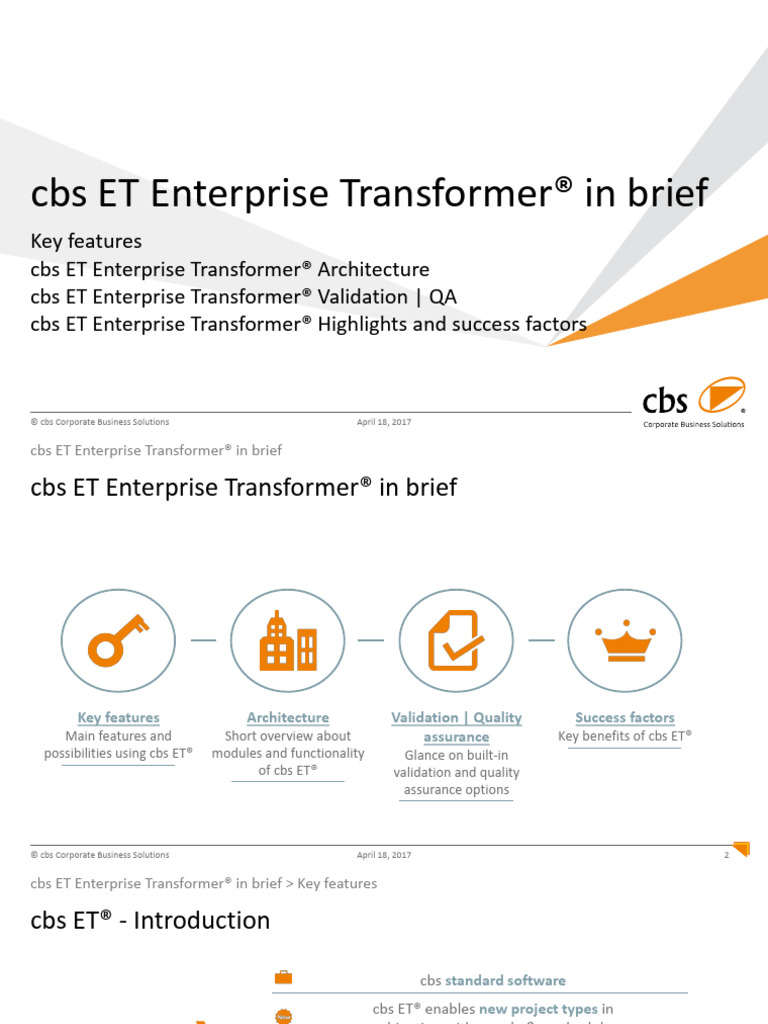 cbs ET Enterprise Transformer Overview | PDF | Computer Programming ...