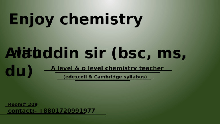 Alauddin Sir Chemistry | PDF