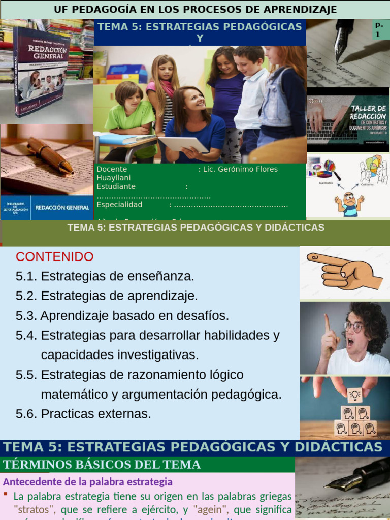 Tema 5 Estrategias de Enseñanza y Apredizaje 2025 | PDF | Aprendizaje ...