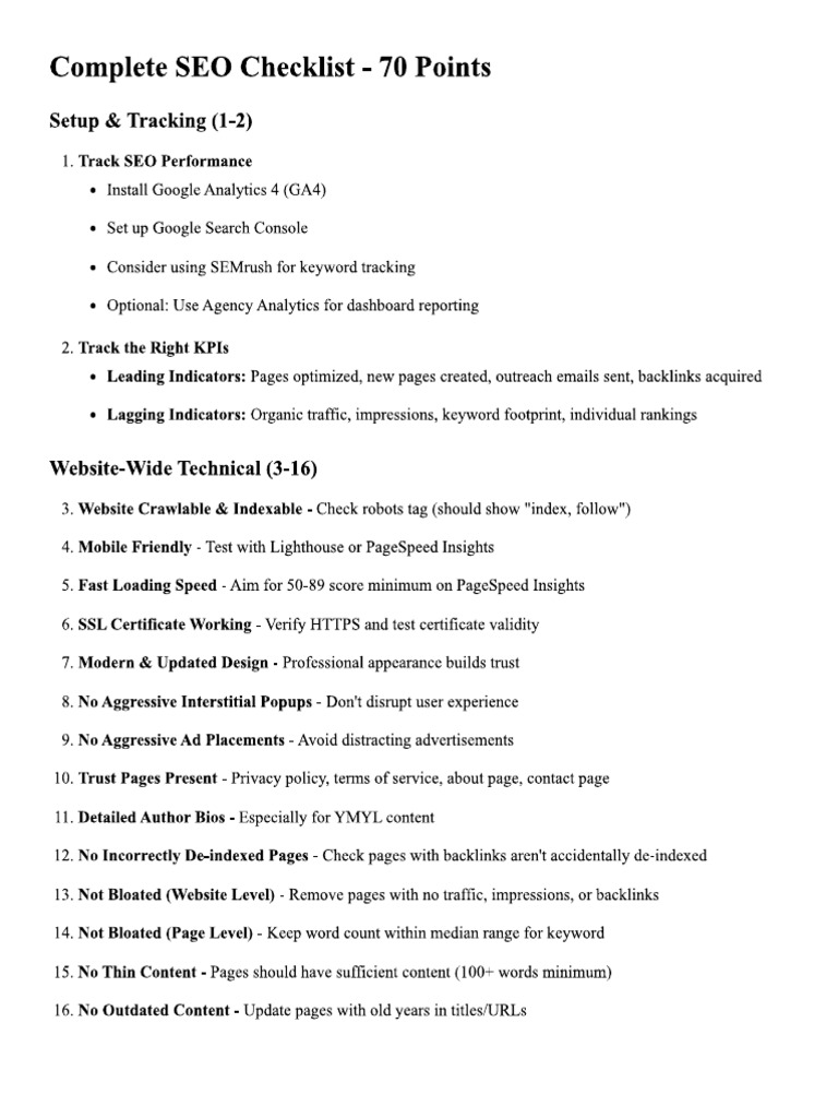 Complete SEO Checklist | PDF