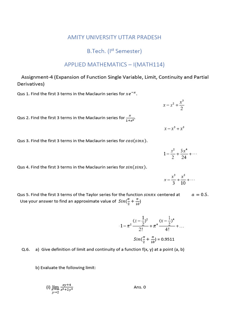 AM I Quad 4 Module 2, Assig. 4 | PDF | Continuous Function | Mathematics