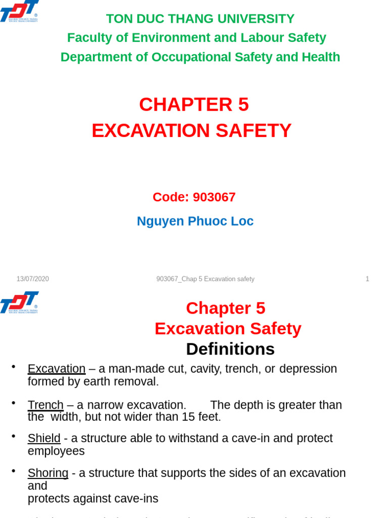 903067_Chap 5 Excavation Safety | PDF | Hazards | Trench