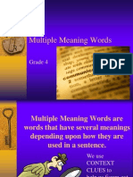 Multiple Meaning Words: Grade 4