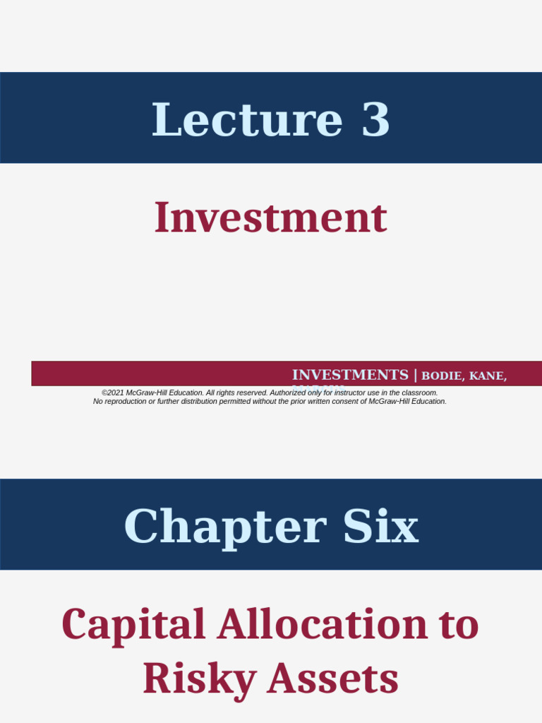 Lecture 3 Investment | PDF | Risk Aversion | Risk