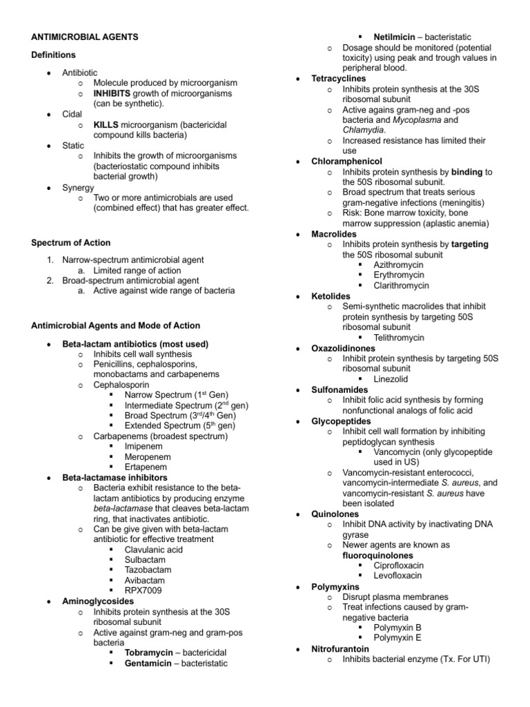Antimicrobial Agents PDF 2 | PDF | Beta Lactamase | Microbiology