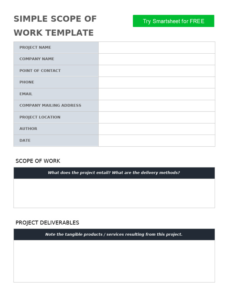 IC Simple Scope of Work 11492 WORD | PDF