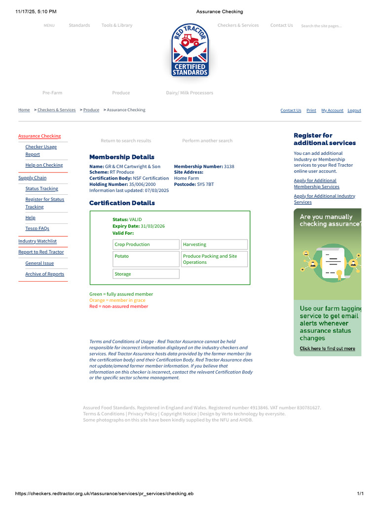 Red Tractor Assurance Services Overview | PDF | Food Industry | Agriculture