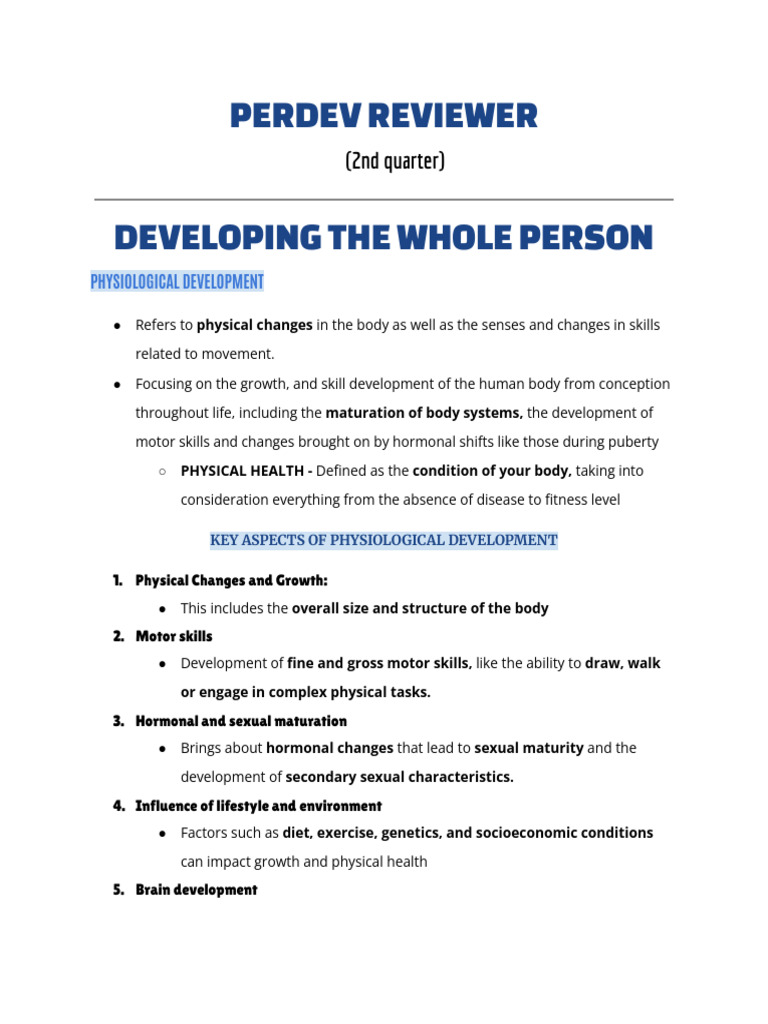Perdev Reviewer q2 s1 | PDF | Adolescence | Eating Disorder