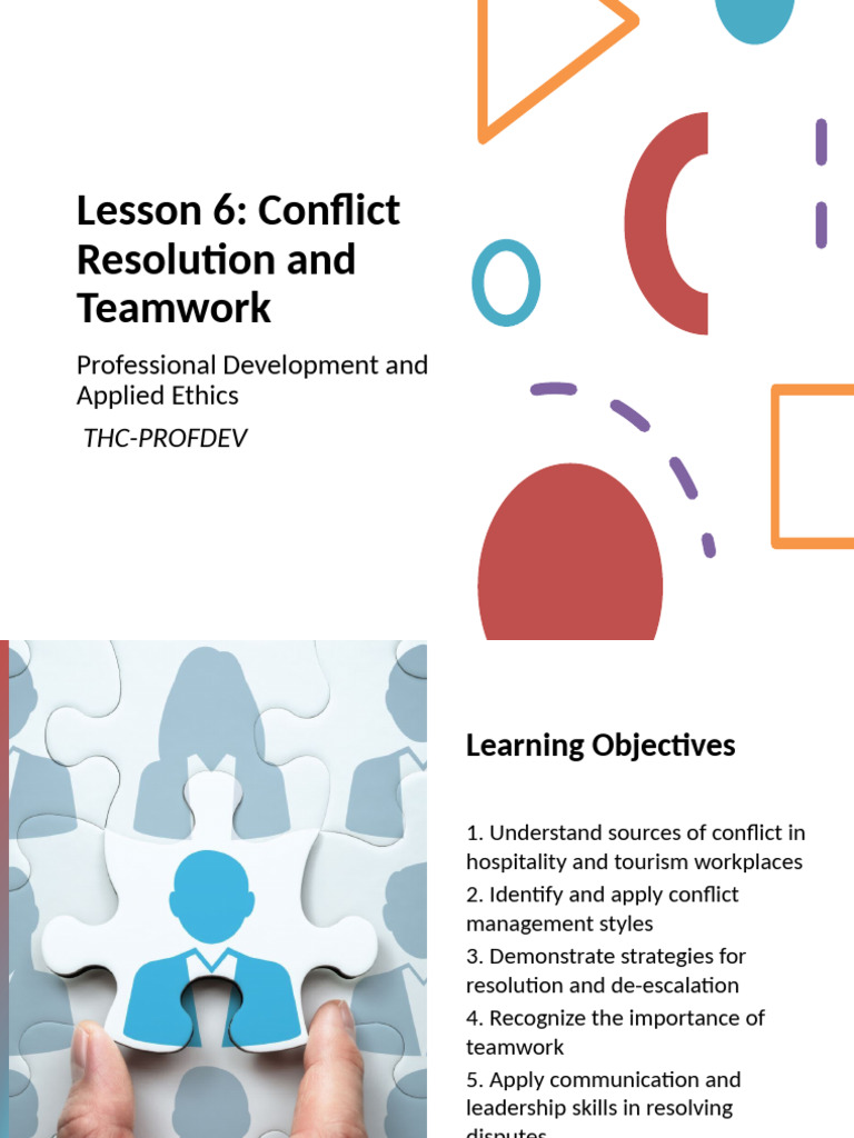Conflict Resolution in Teamwork Training | PDF | Communication | Team ...