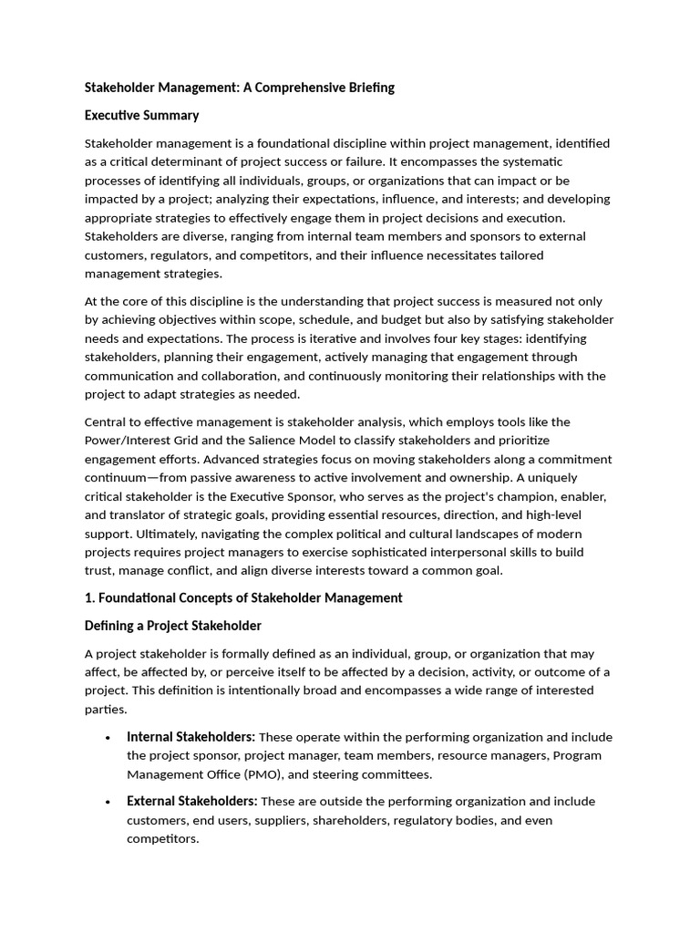 Effective Stakeholder Management Guide | PDF | Agile Software ...
