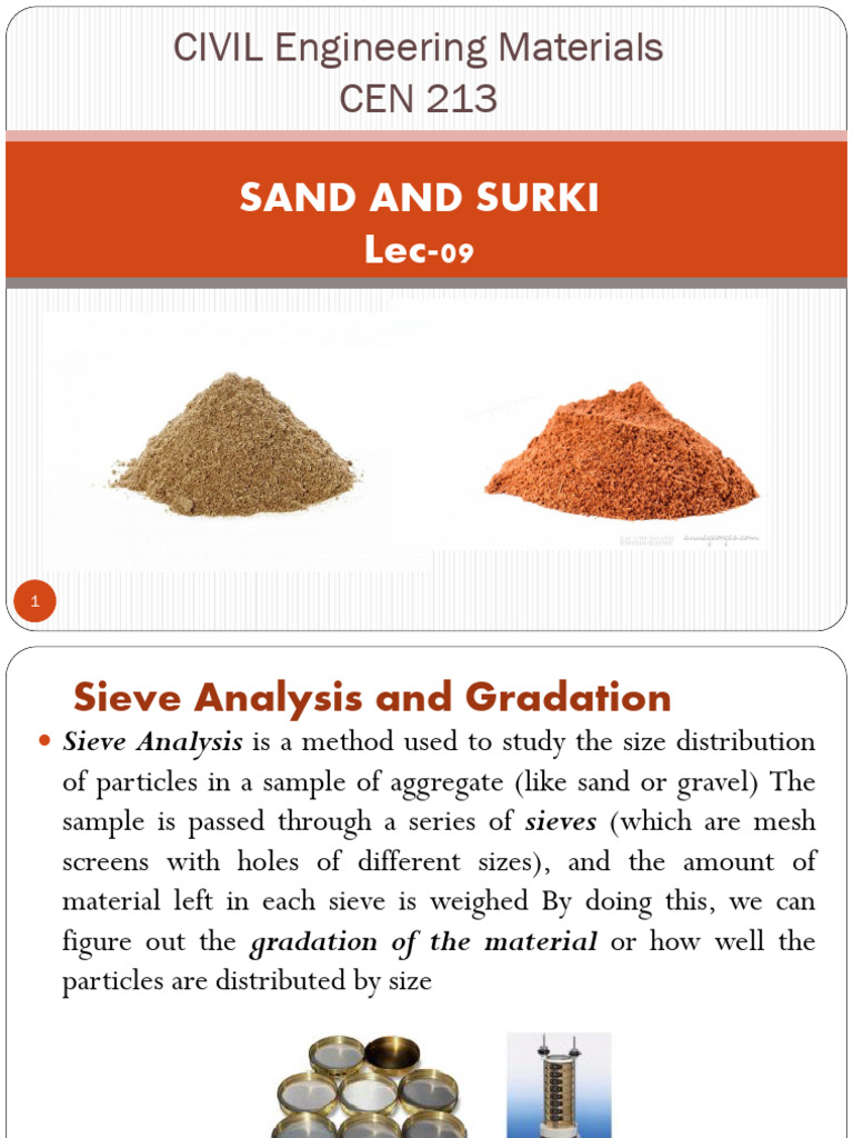Lec 9 - Sand and Surki - 070404 | PDF | Materials | Building Materials