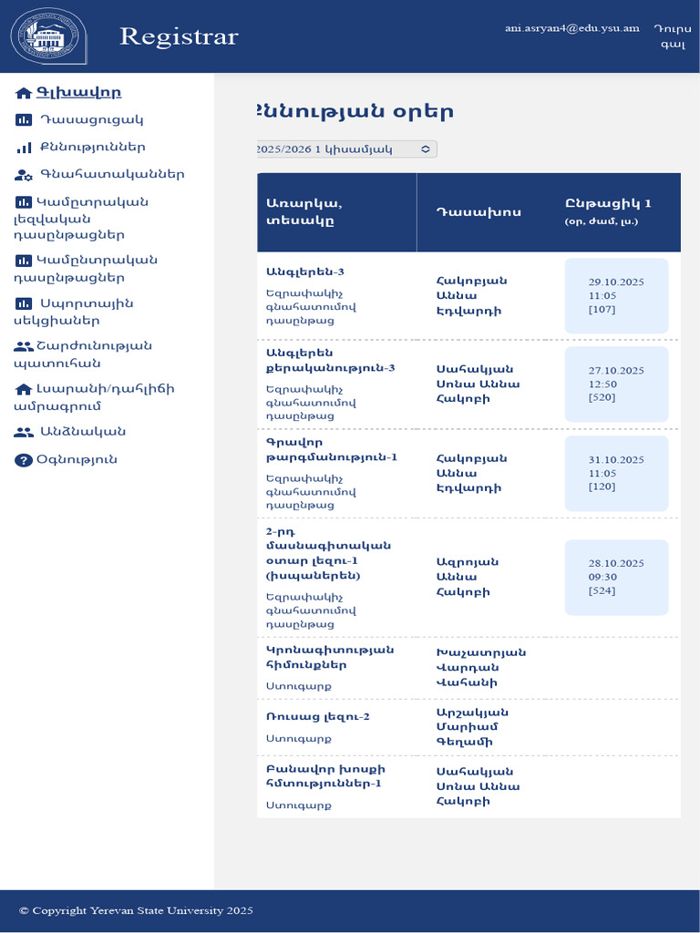 Registrar Ysu | PDF