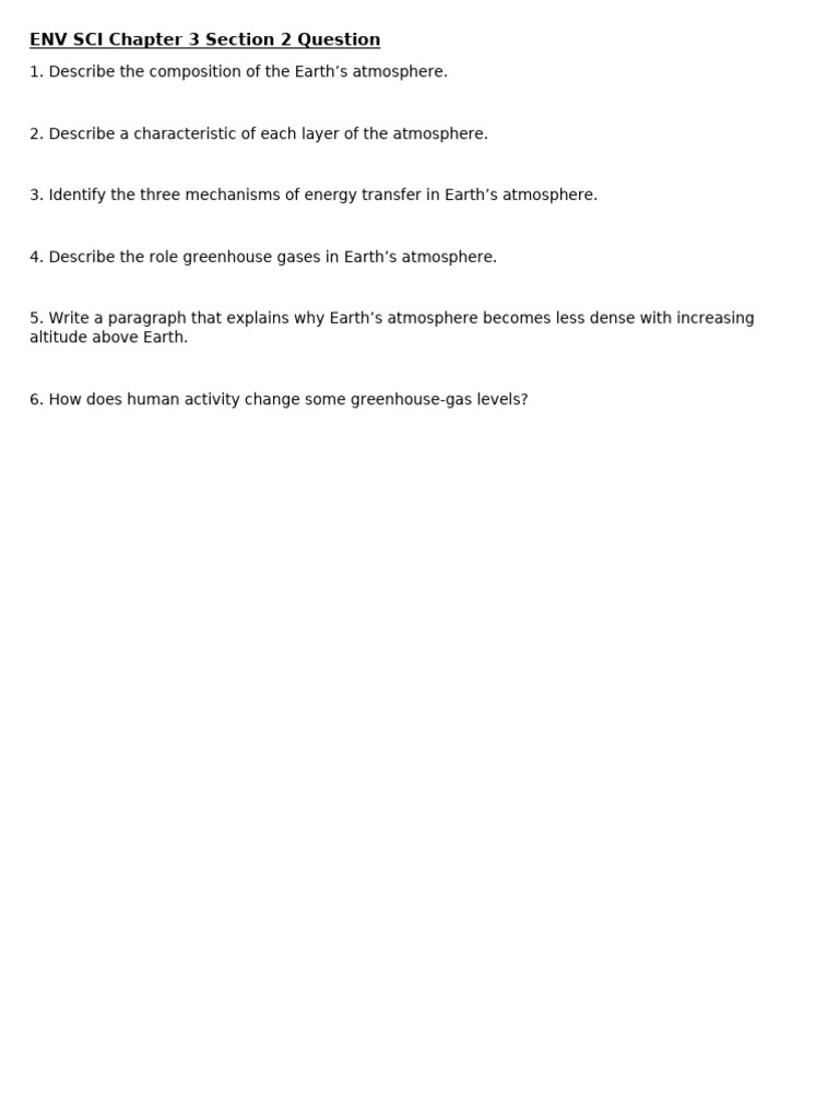ENV SCI Chapter 3 Section 2 Question | PDF