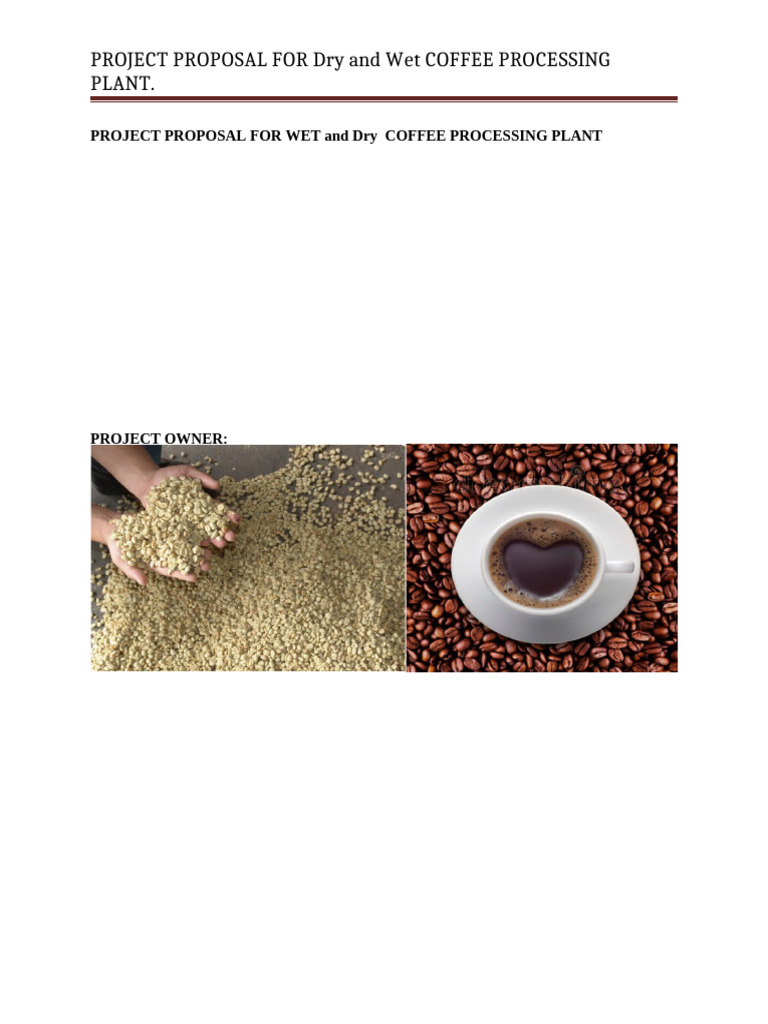 Coffee Processing Plant Proposal | PDF | Coffee | Economies