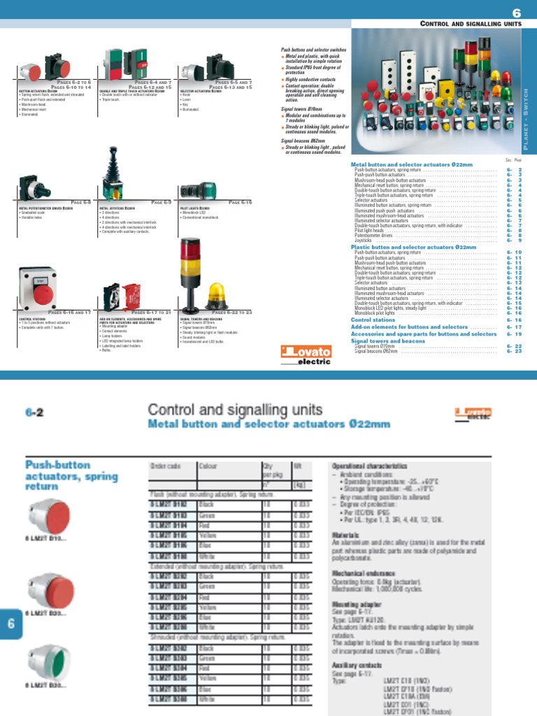 Control & Signaling Units | PDF | Switch | Manufactured Goods
