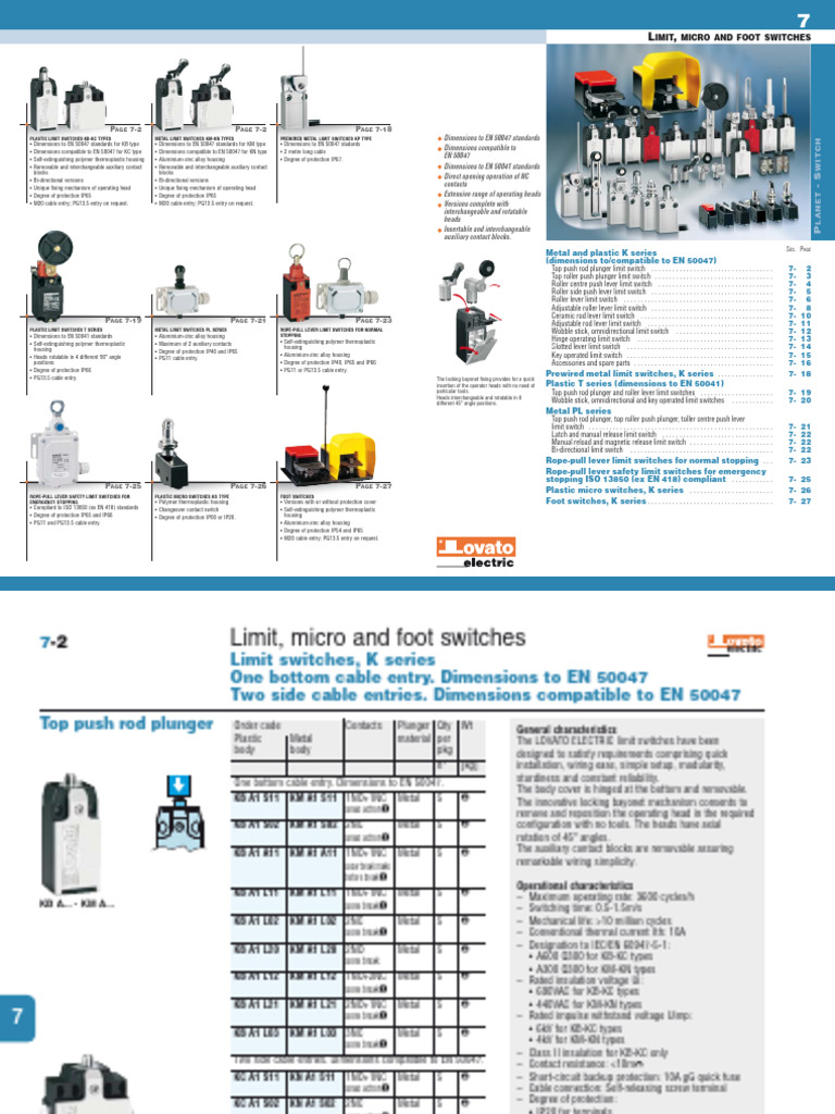 Limit Switches: Types & Specifications | PDF | Switch | Insulator ...