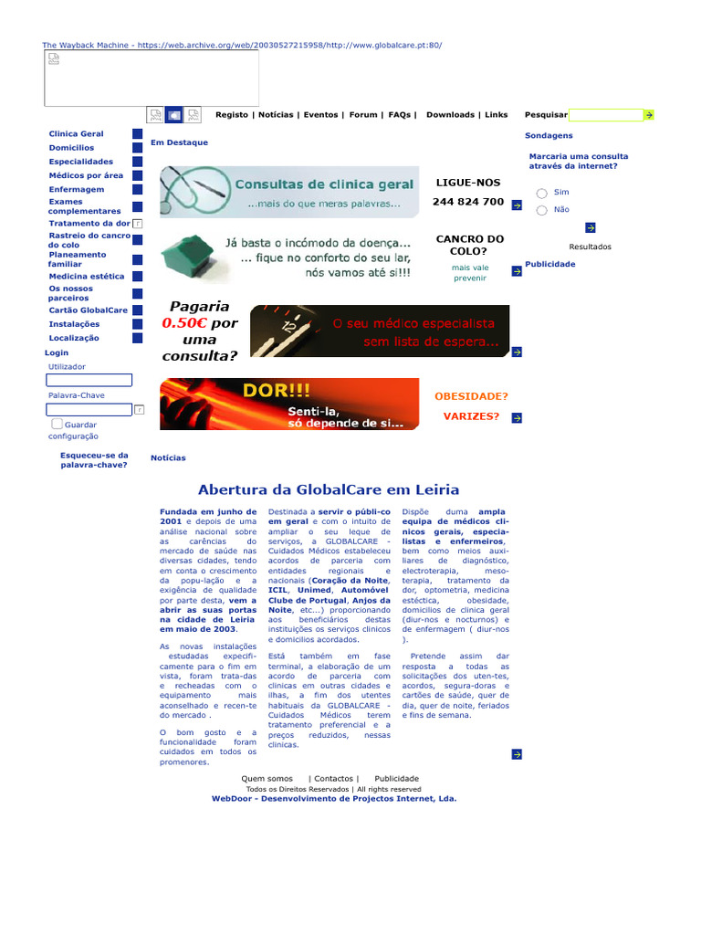 Waybackmachine Globalcare 2003 | PDF | Enfermagem | Especialidades médicas