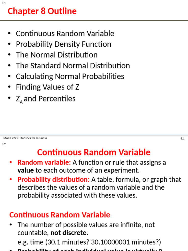 Chapter 8 Spring 2025 | PDF | Probability Distribution | Random Variable