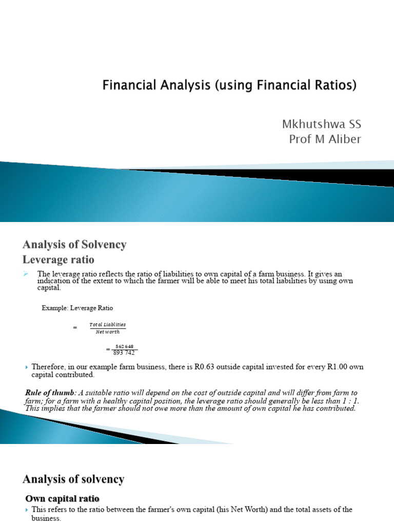 AGE 222 - Lecture 9 - Financial Analysis (Using Financial Ratios) | PDF |  Market Liquidity | Interest