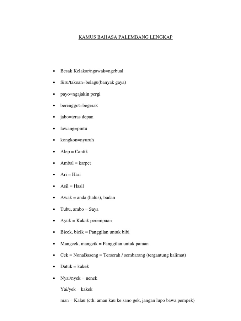 Bahasa Palembang Apa Kabar