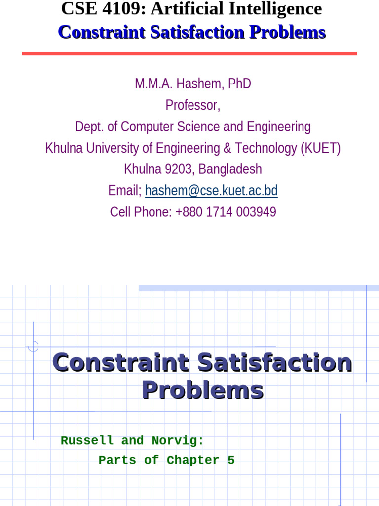 AI Constraint Satisfaction Problems Guide | PDF | Artificial ...