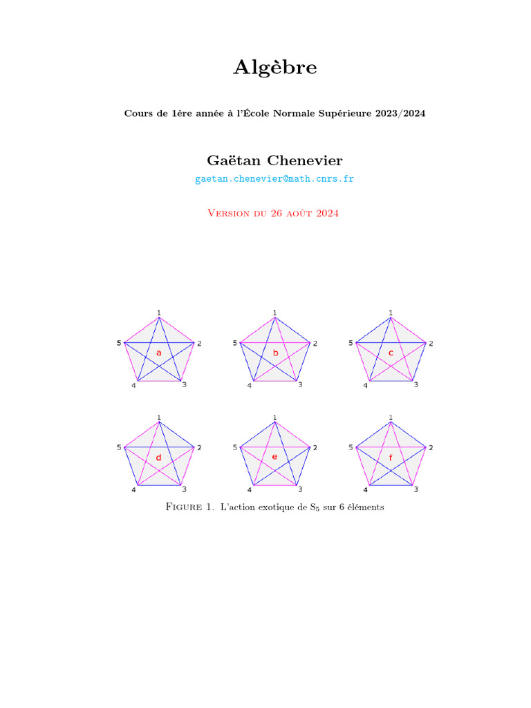 Cours d'Algèbre : Théorie des Groupes | PDF | Groupe (Mathématiques ...