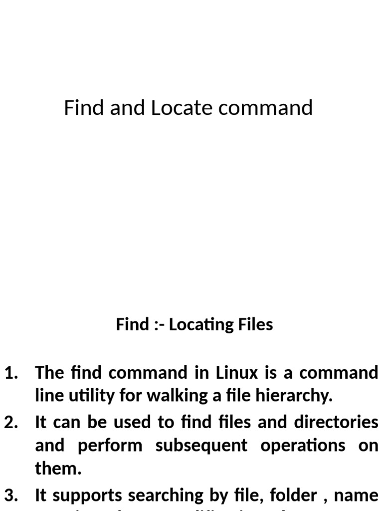 Linux Find and Locate Commands Guide | PDF | Computer File | Filename