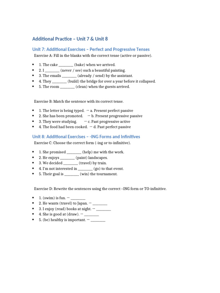 Unit 7 and 8 Extra Practice | PDF