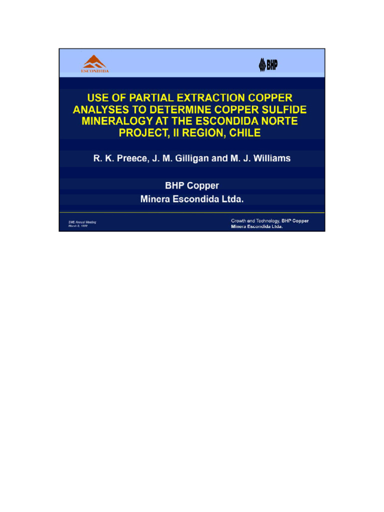 Escondida Norte Copper Mineralogy Study | PDF | Copper | Minerals